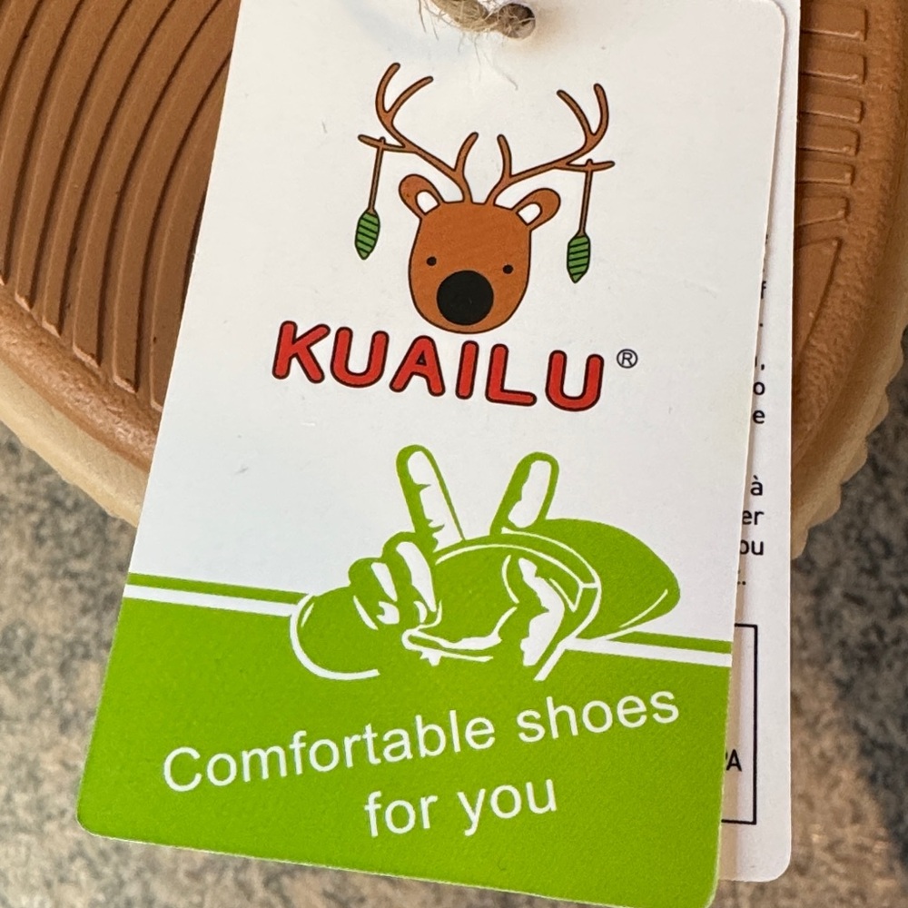 Kulai Uo Tan Sandals for Men size 12 wide khaki color, thick foam sole - Picture 3 of 8